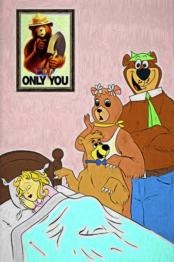 Goldilocks and Three Other Bears Digital Art by John Haldane