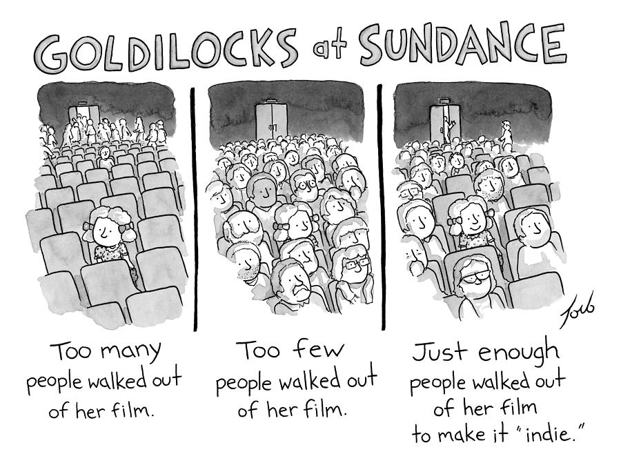 Goldilocks At Sundance Drawing by Tom Toro Goldilocks At Sundance Drawing by Tom Toro