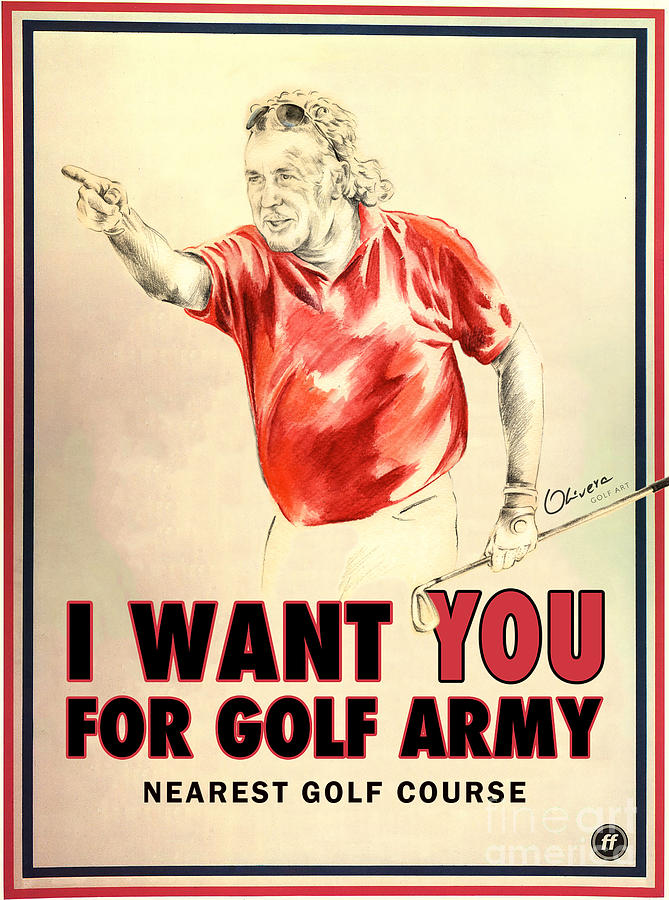 Golf Army Painting by Olivera Cejovic