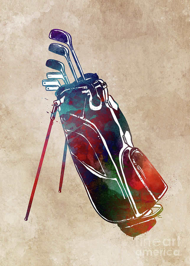 Golf bag sport #golf #sport Mixed Media by Justyna Jaszke JBJart