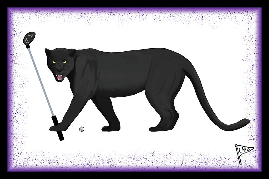 Golf Black Panther Purple Digital Art by College Mascot Designs - Pixels