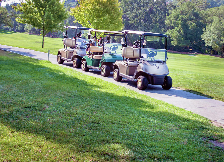 Golf Photograph - Golf Carts Motor Vehicles LSVs In NC  by Sandi OReilly