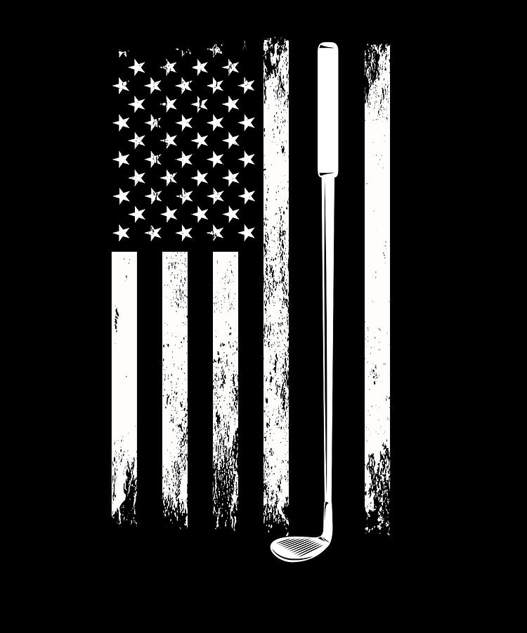 Golf Club Usa Flag Grunge Digital Art by Sasi Prints | Pixels