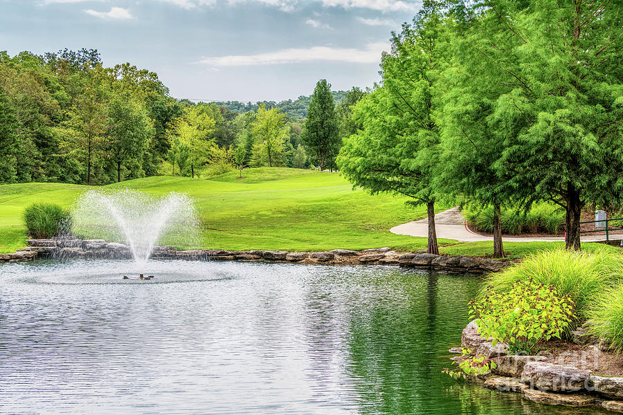 Golf Course Fountain View Photograph by Jennifer White