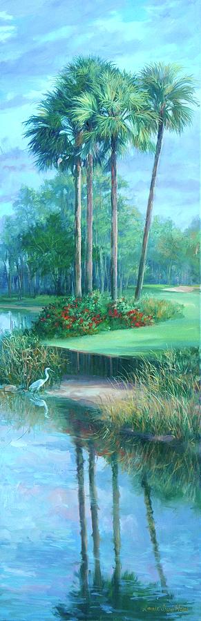 Palm Trees Painting - Golf Course retreat by Laurie Snow Hein