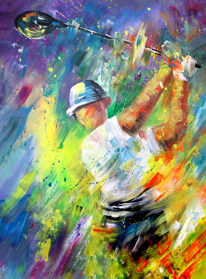 Golf dedication 02 Painting by Miki De Goodaboom