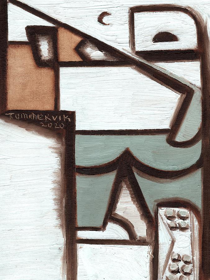 Abstract Painting of Golfer Swinging  Painting by Tommervik