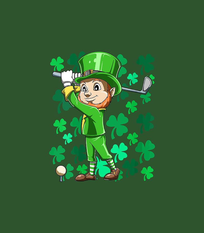 Golf Leprechaun Playing Golf Irish Golfers St PatrickS Day Digital Art ...