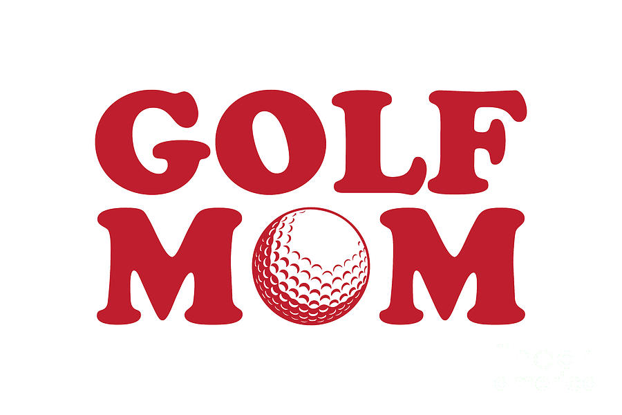 Golf Mom Red Digital Art