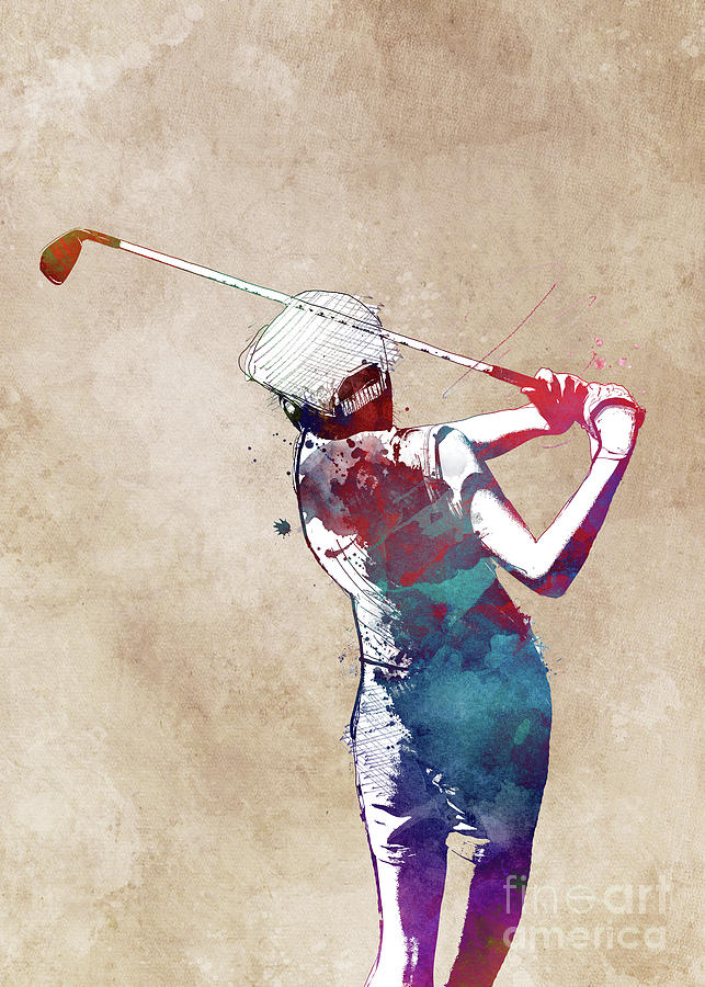 Golf player sport #golf #sport Digital Art by Justyna Jaszke JBJart