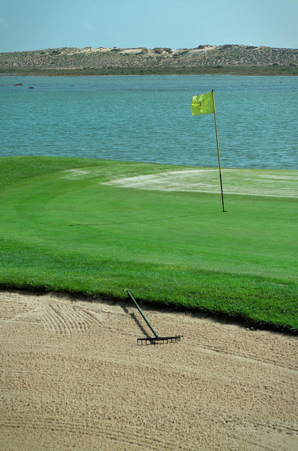Golf Sand Trap and Yellow Flag Photograph by Angelo DeVal