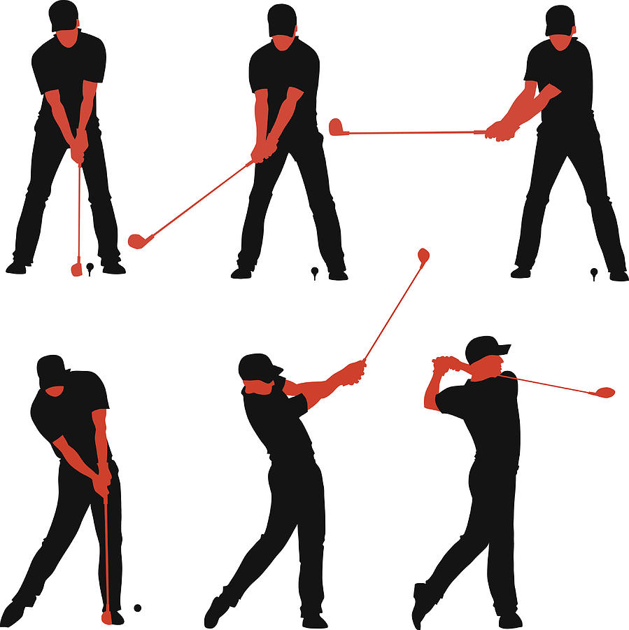 Golf Teeing Off Sequences Drawing by VasjaKoman