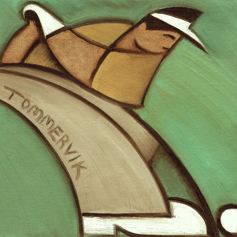 Golf Wall Art - Tommervik Golfer Tee Off Art Print Painting by Tommervik