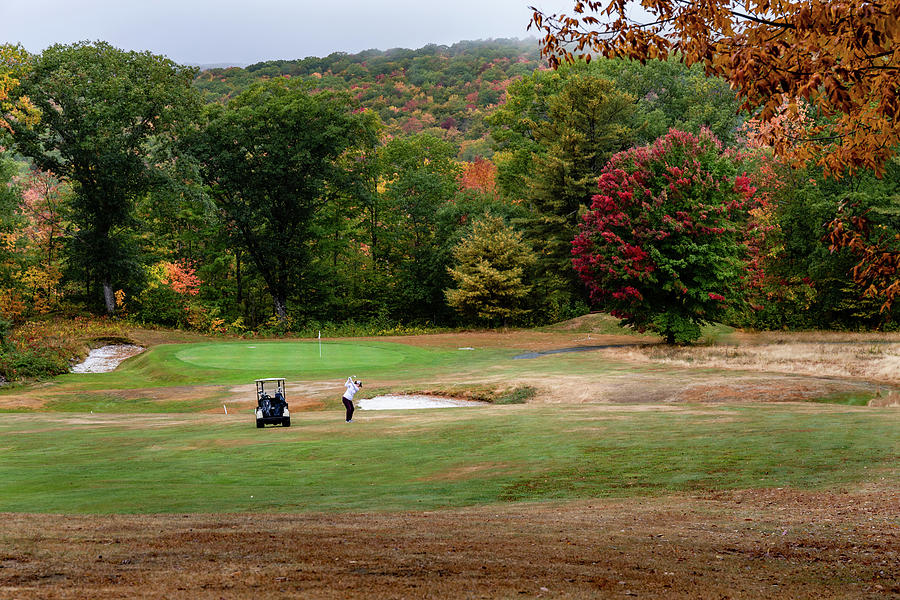 Golfer on a Fall Day Photograph by Craig A Walker