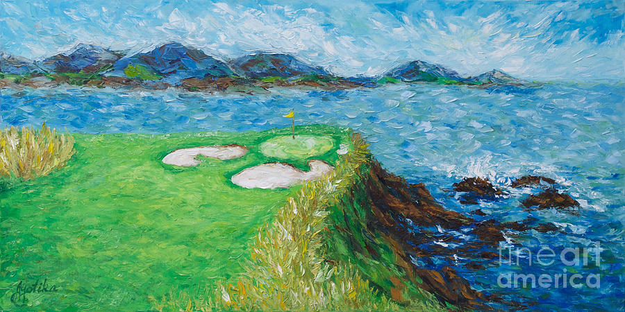 Golfers Paradise, Pebble Beach  Painting by Jyotika Shroff