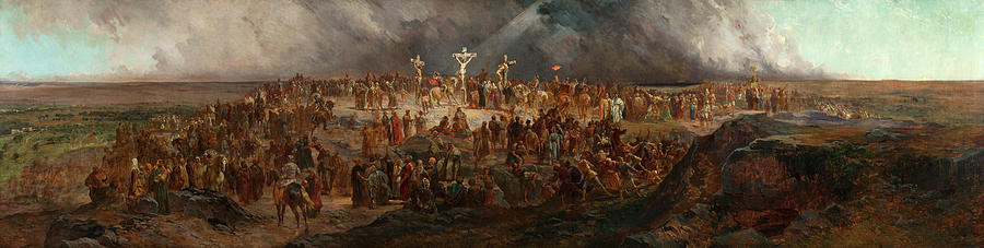 Jesus Christ Painting - Golgotha, 1865 by Jaroslav Cermak