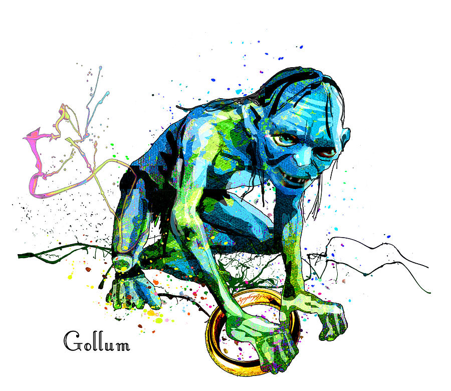 Gollum 02 Painting by Miki De Goodaboom