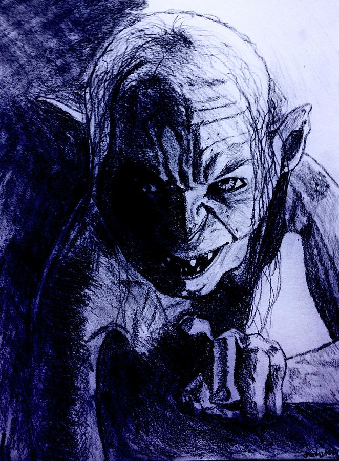 gollum with ring drawing