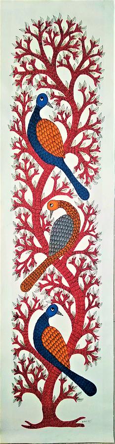 Featured image of post Vijay Tribal Drawings : Tribal square illustration print, handmade drawing.