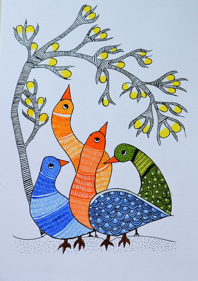 gond art bird