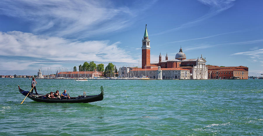 Skyline Photograph - Gondola on a canal in Venice by John Gilham Skyline Photograph - Gondola on a canal in Venice by John Gilham