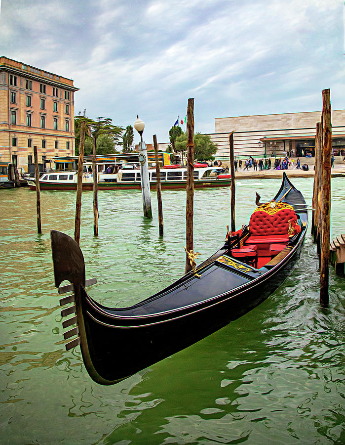 Gondola on Grand Canal Photograph by Lowell Monke