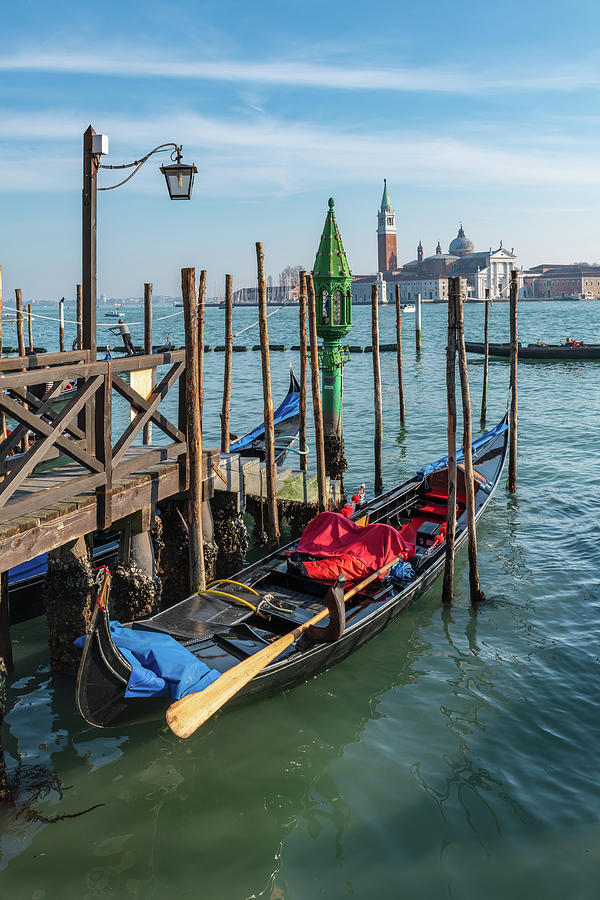 Gondola Waiting. Venice, Italy Photograph