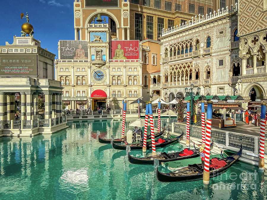 Gondolas at The Venetian in Las Vegas Photograph by FeelingVegas Wall Art and Prints