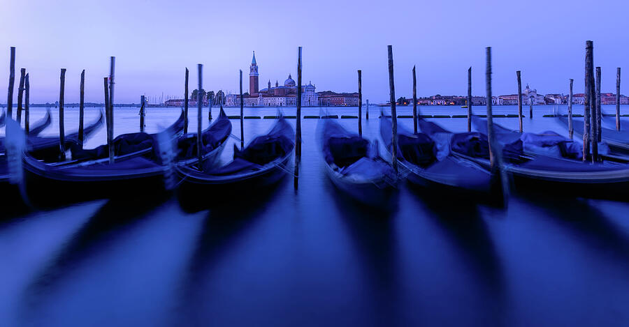 Gondolas At Twilight Photograph by Elvira Peretsman