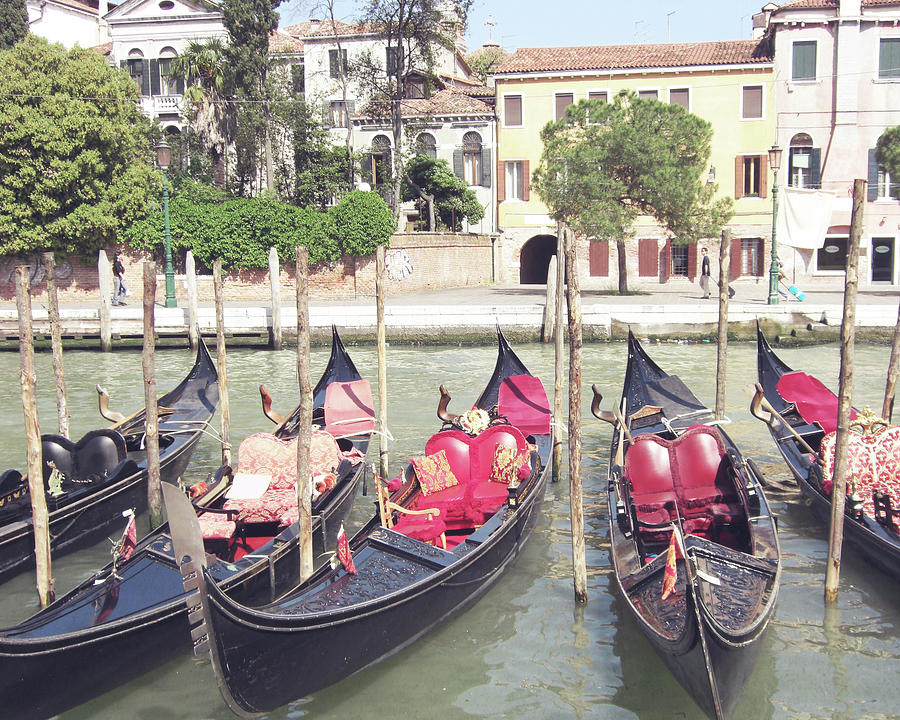 Gondolas in Red Photograph by Lupen Grainne