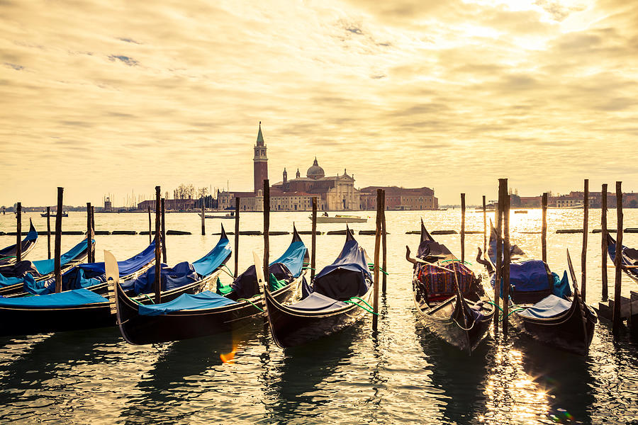 Gondolas in Venice Photograph by Flavia Morlachetti