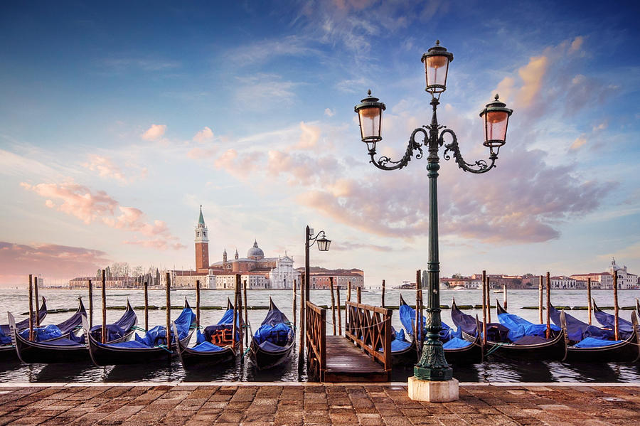 Architecture Photograph - Gondolas of Venice by Barry O Carroll