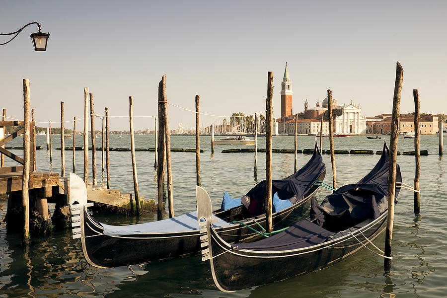 Gondolas on San Marco Canal Photograph by Bernd Schunack