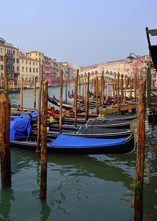 Gondolas on the Grand Canal Photograph by Kathy Yates