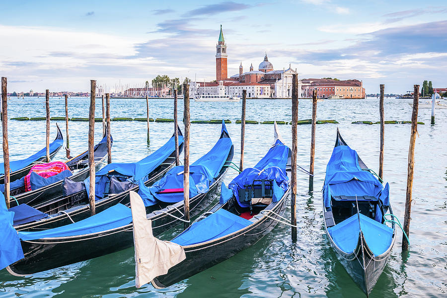 Gondolas On The Grand Canal Photograph by Marla Brown