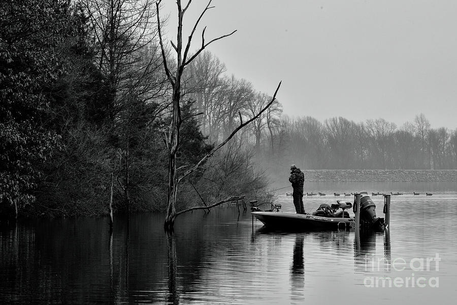 Gone Fishing in black and white Photograph by Paul Ward