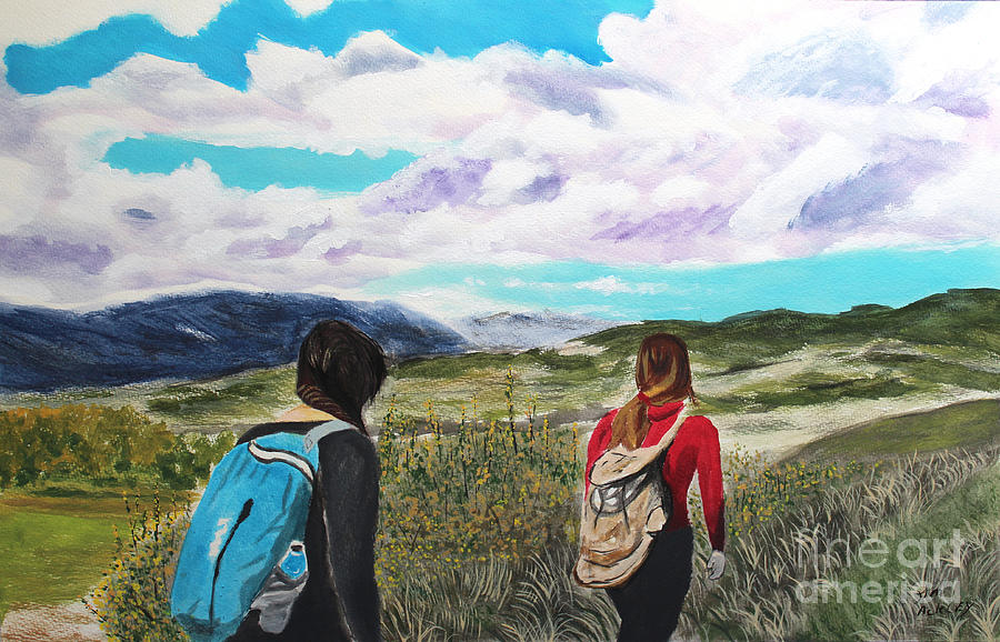 Gone hiking... Painting by James Ackley