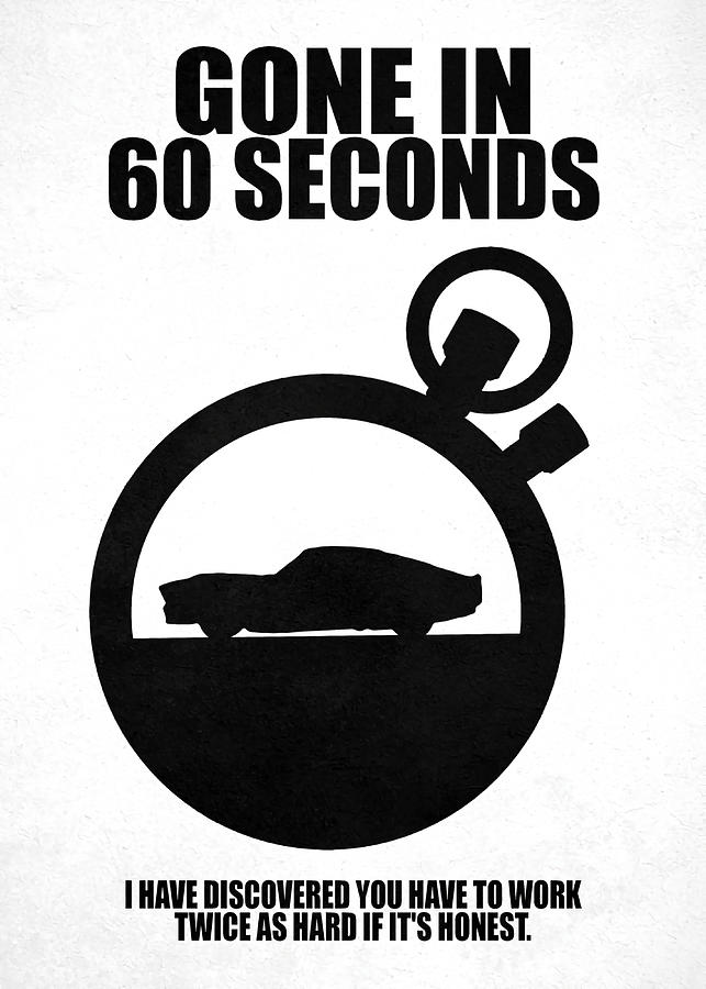 Gone In 60 Seconds Minimal Movie Poster MMPG Painting by Finley Cooper