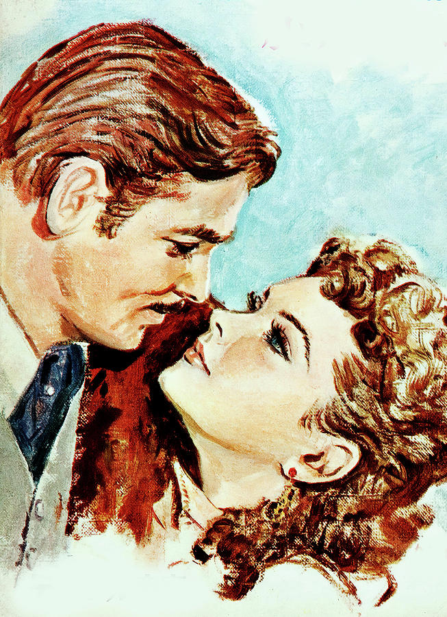 Gone With the Wind, 1939, movie poster base painting Painting by Movie World Posters