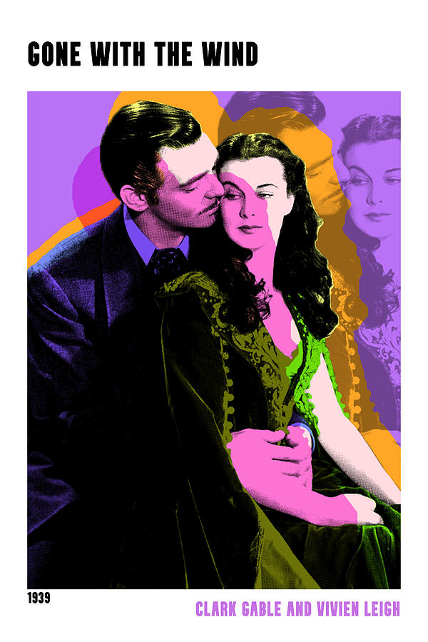 Gone With the Wind, 1939, movie poster, with synopsis Mixed Media by Movie World Posters