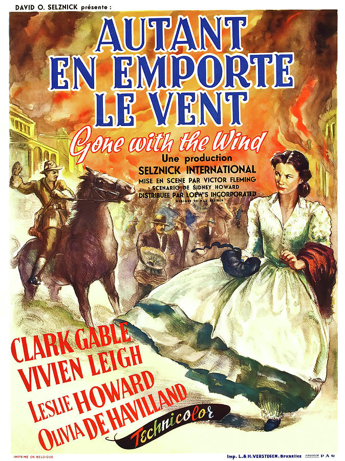 Gone With the Wind, 1939 - art by Armando Seguso Mixed Media by Movie World Posters