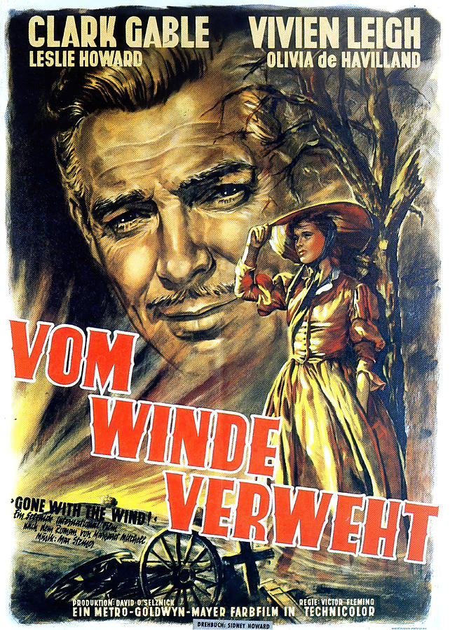 Gone With the Wind, 1939 - art by Rolf Goetze Mixed Media by Movie World Posters