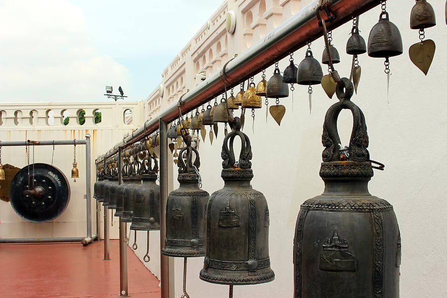 Gong and bells Golden Mount Bangkok Thailand Photograph by Vincent Jary
