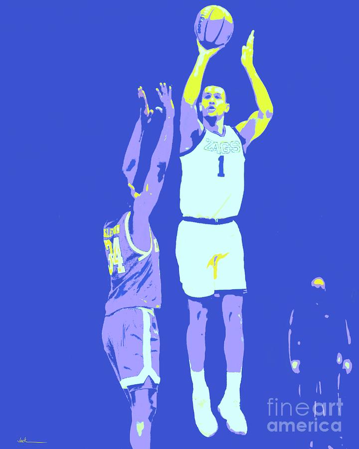 Gonzaga Painting - Gonzaga Buzzer Beater by Jack Bunds Gonzaga Painting - Gonzaga Buzzer Beater by Jack Bunds