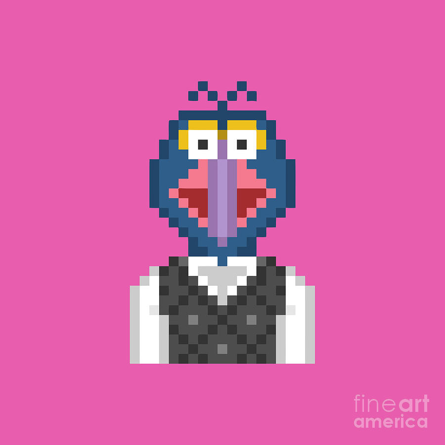 Gonzo The Muppets Pixel Character Digital Art by Mary D Rodriquez ...