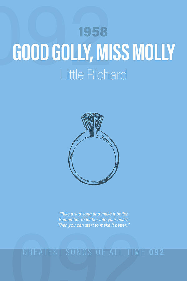 Good Golly Miss Molly Little Richard Minimalist Song Lyrics Greatest