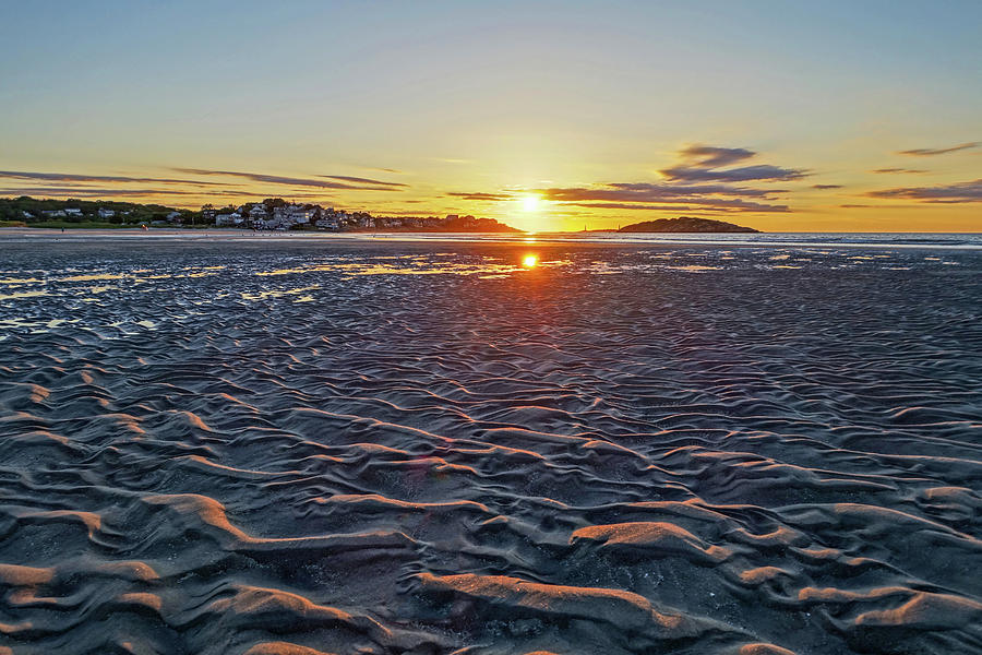 Lighthouse Photograph - Good Harbor Beach Sunrise Sand Texture by Toby McGuire