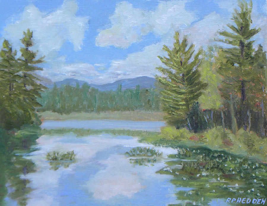 Good Morning Saranac River Painting by Robert P Hedden