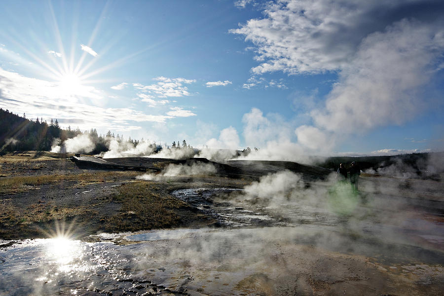 Good Morning Yellowstone -- Upper Geyser Basin in Yellowstone National Park, Wyoming Photograph by Darin Volpe