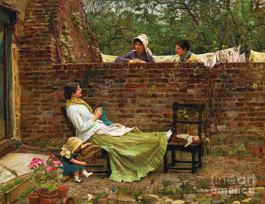 Good Neighbours or Gossip Painting by John William Waterhouse